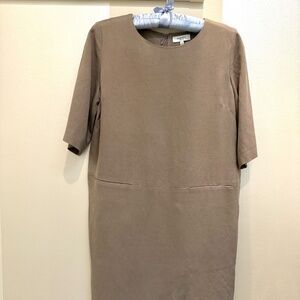 Aritzia Babaton Samir Dress (Taupe, XS, 100% Silk)